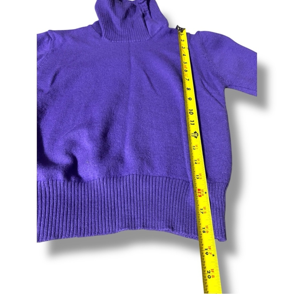 Bogner Vintage Cozy Vibrant Purple Turtleneck Long Sleeve Relaxed Fit Sweater - Picture 10 of 16